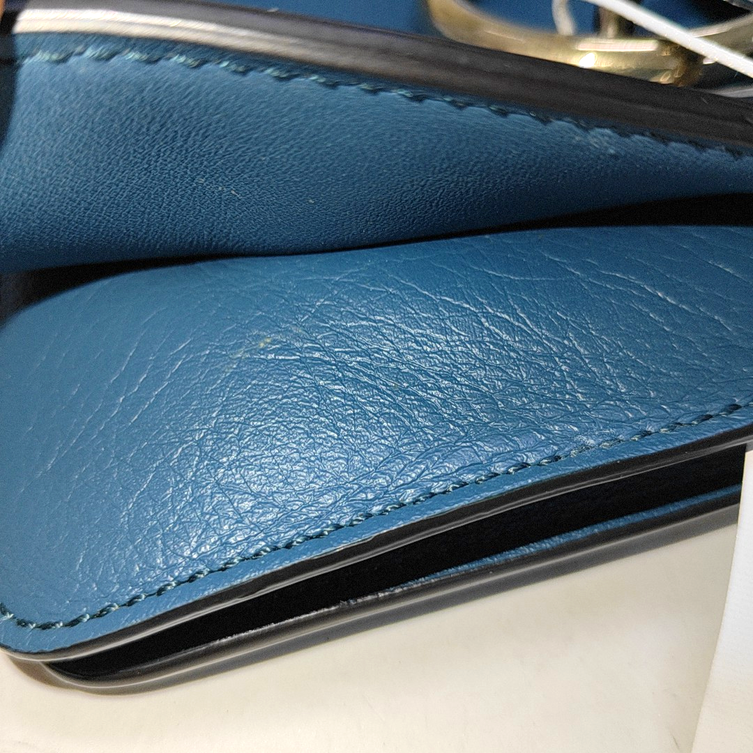 Chloé Faye Small size Blue cowhide single shoulder bag Golden hardware Removable shoulder strap-(SKU)-14470183