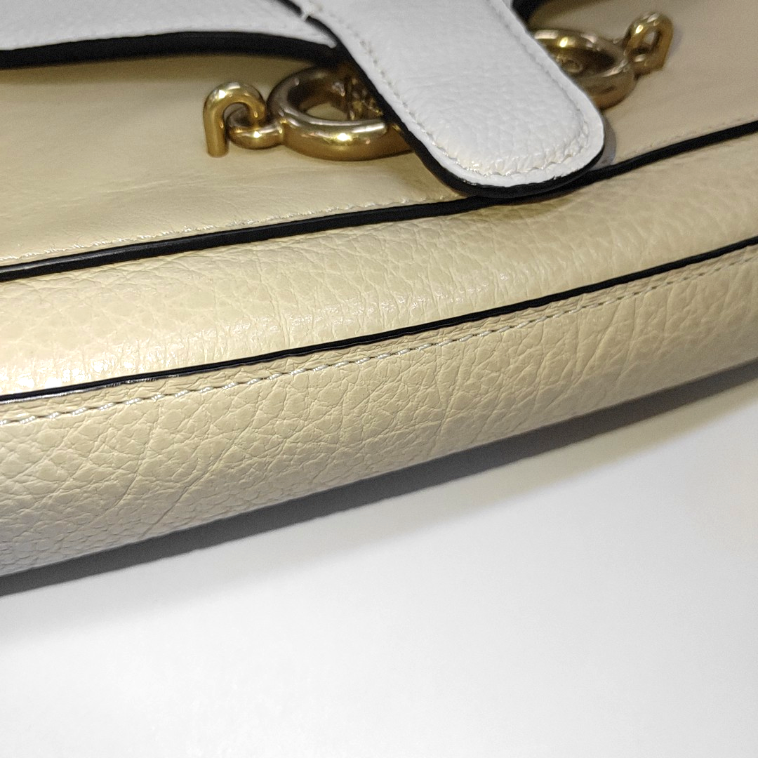 COACH 26 Beige leather carriage single shoulder bag, crossbody bag Golden hardware shoulder straps-(SKU)-933386227