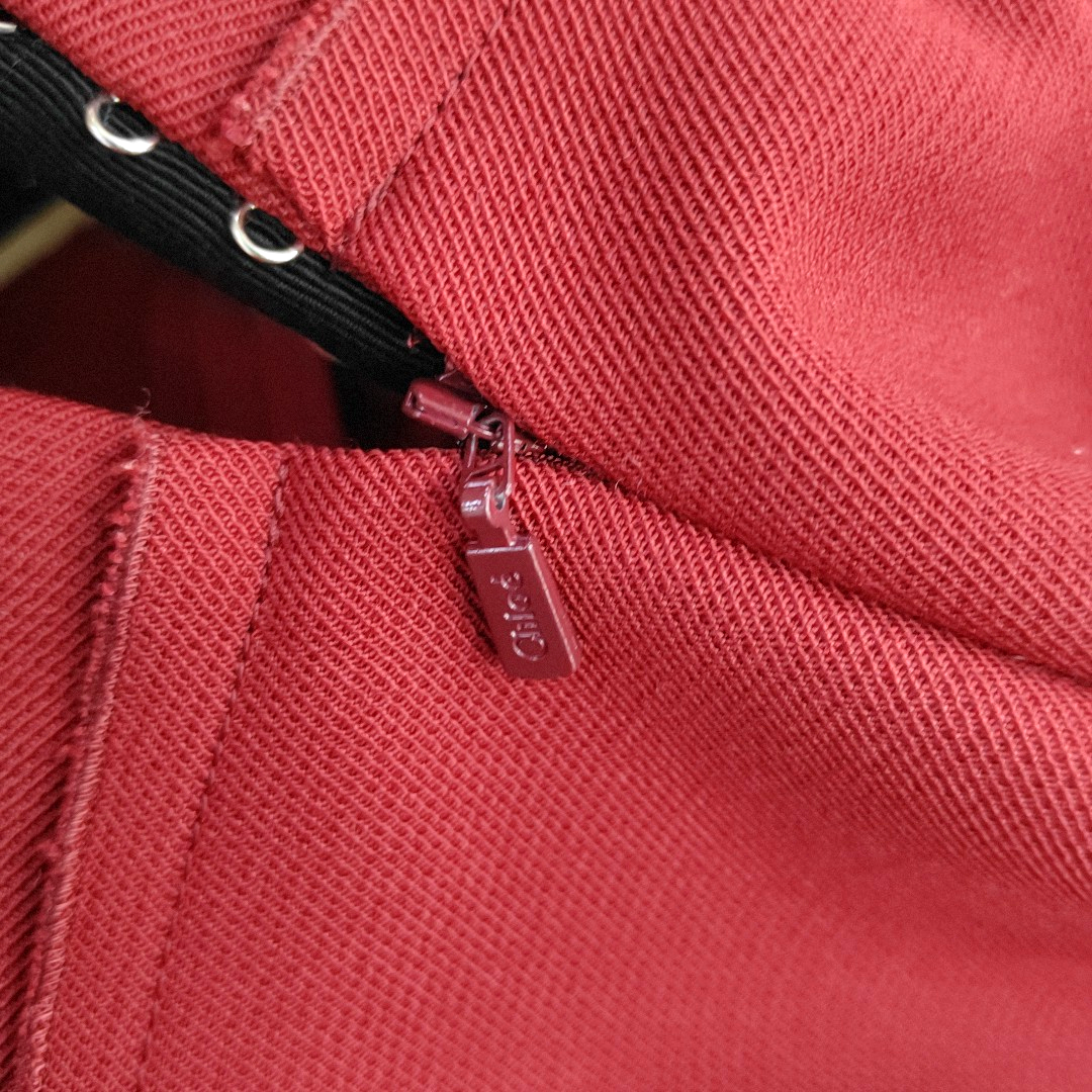 Chloé Scode 春秋红色涤纶/聚酯纤维女士短款半身裙-(SKU)-935763978