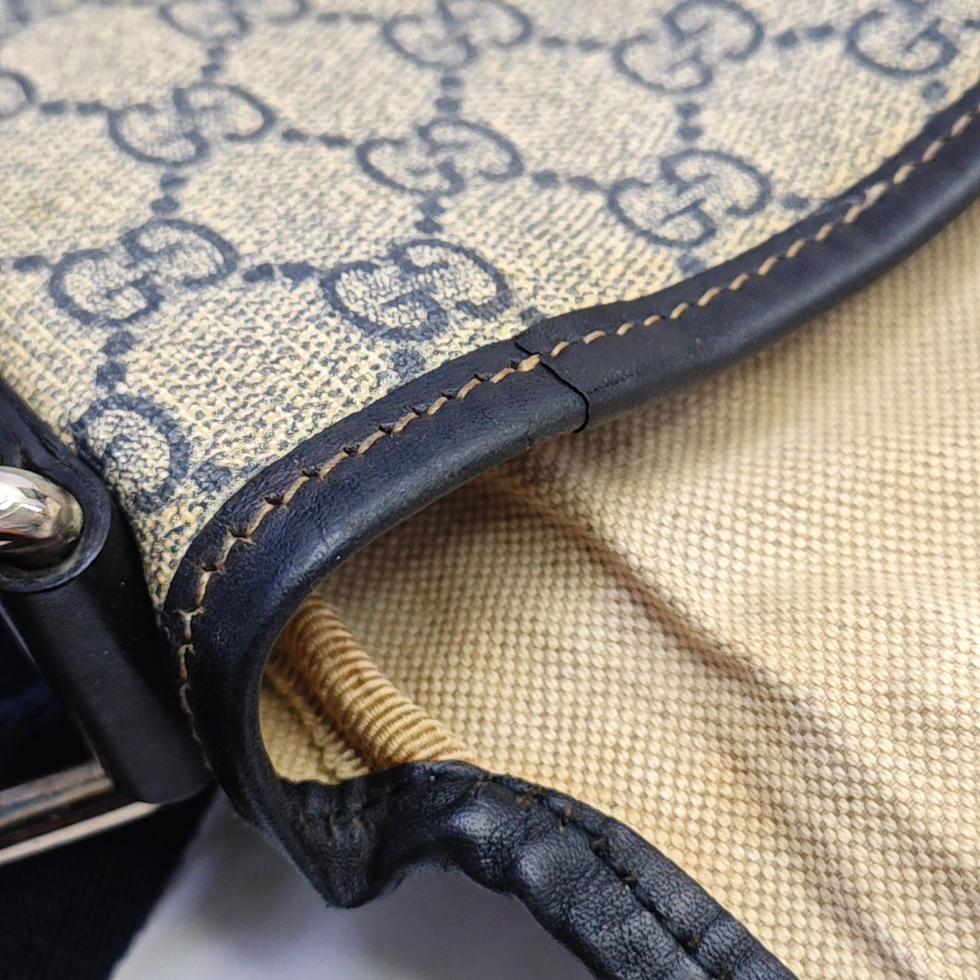 GUCCI Khaki Coated Canvas Old Flower Single Shoulder Bag Crossbody Bag Golden hardware-(SKU)-956510799