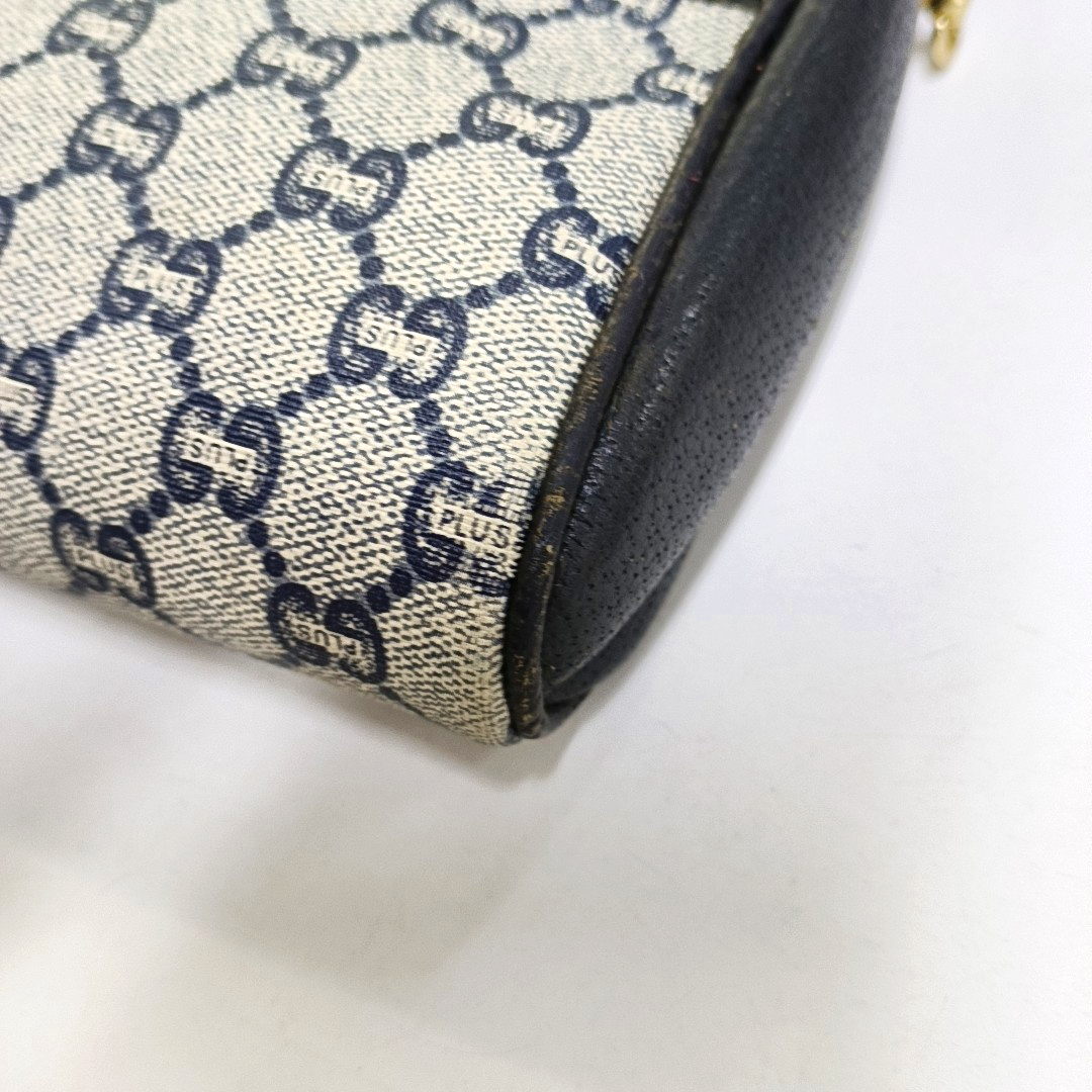 GUCCI Gray Coated Canvas Monogram Handbag Tote Golden hardware-(SKU)-959316608