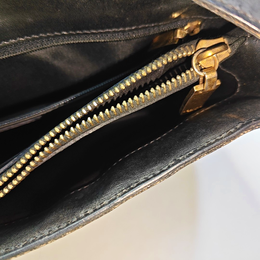 CELINE Tote bag Dark brown coated canvas Arc de Triomphe shoulder bag/handbag Golden hardware-(SKU)-935906004