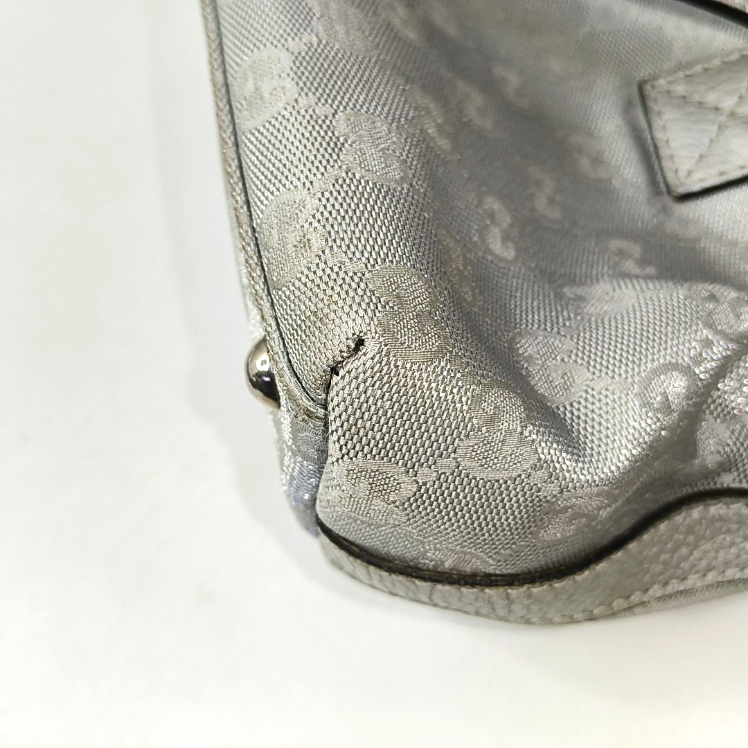 GUCCI Gray Canvas Monogram Handbag Silver Hardware-(SKU)-944904855