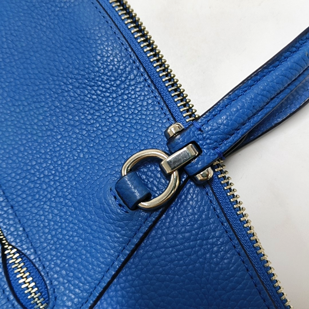 COACH ELISE Blue cowhide crossbody, handbag, shoulder bag Golden hardware Removable shoulder strap-(SKU)-941220883