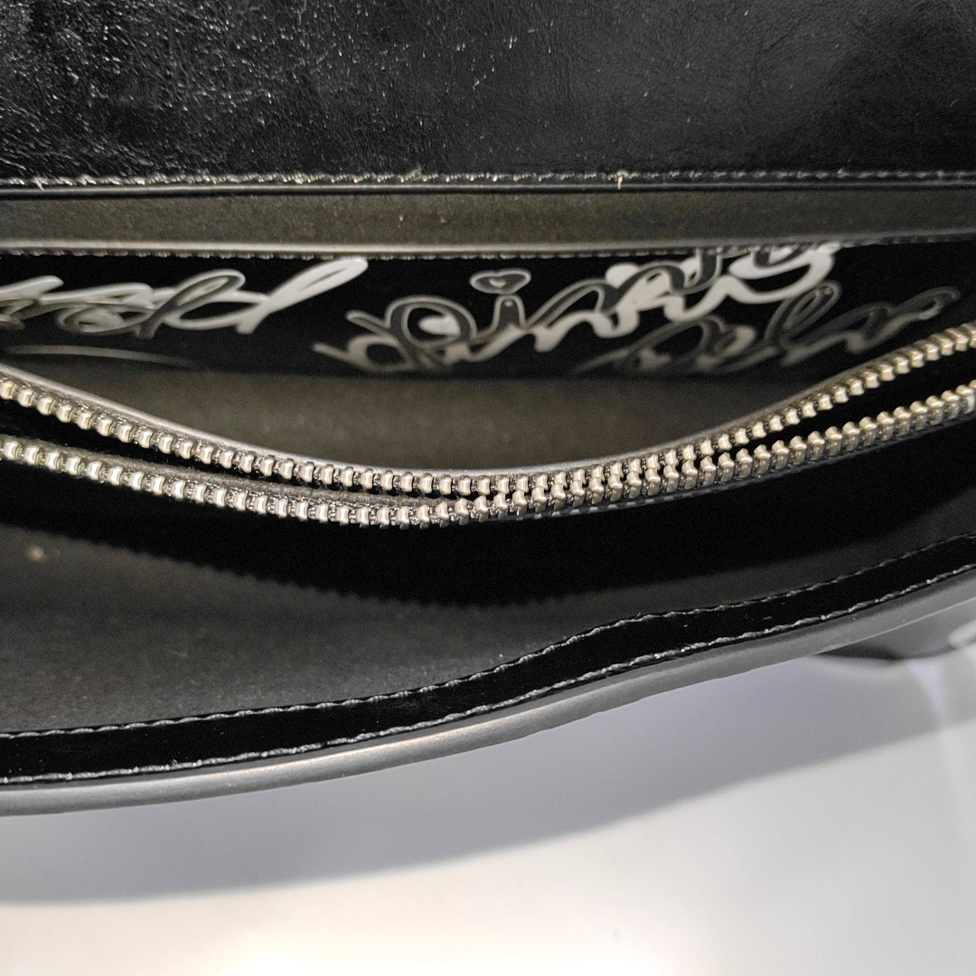 PINKO Mini Love Black Leather Stud Printed Crossbody Single Shoulder Bag Silver Hardware-(SKU)-936420003