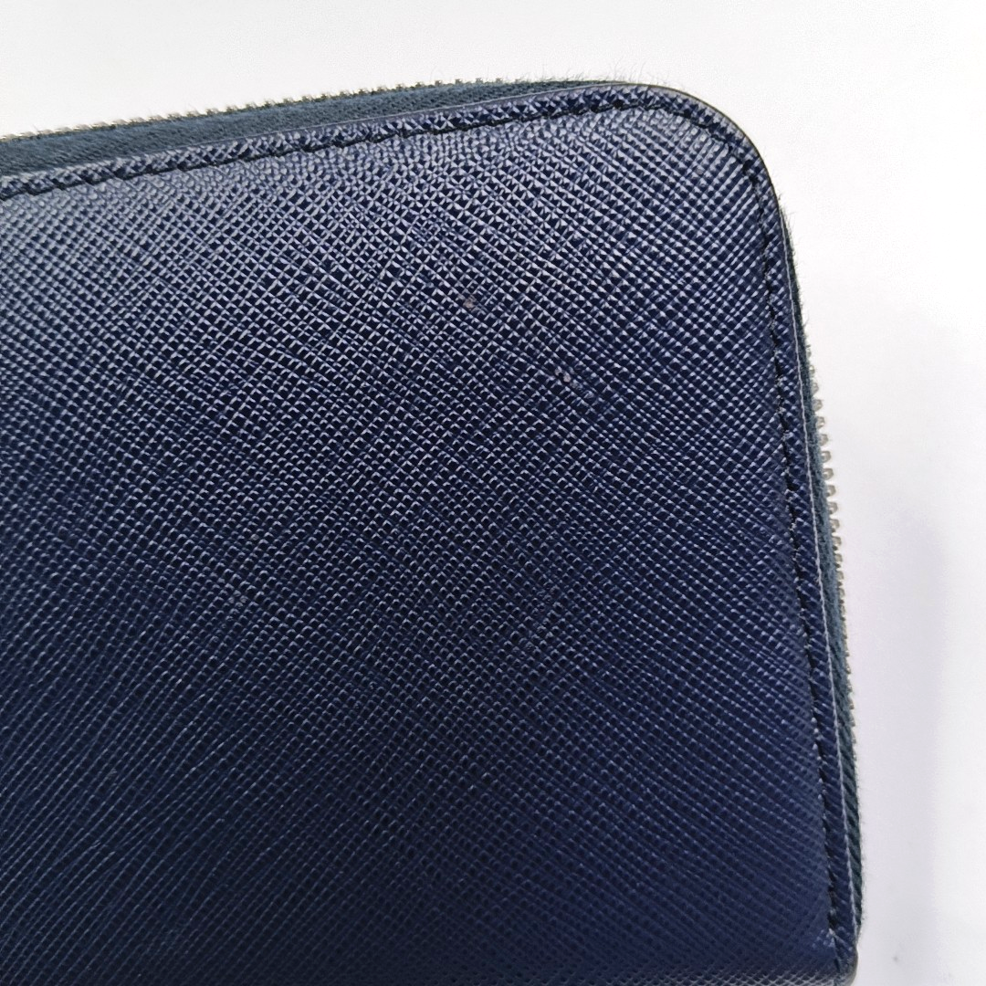 PRADA Large size Blue Calfskin Cross Grain Handbag Silver Hardware-(SKU)-956354094