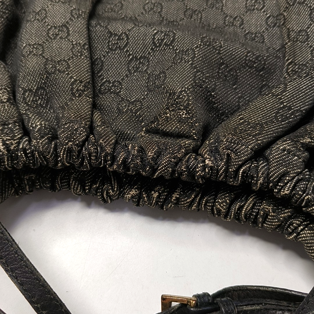 GUCCI Tote bag Dark Gray Canvas Monogrammed Handbag Golden hardware-(SKU)-948514581