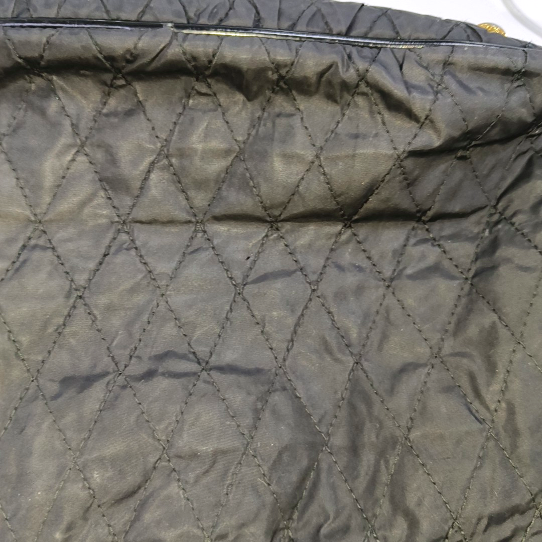 PRADA Gaufre Black Nylon Quilted Handbag Golden hardware-(SKU)-942136893
