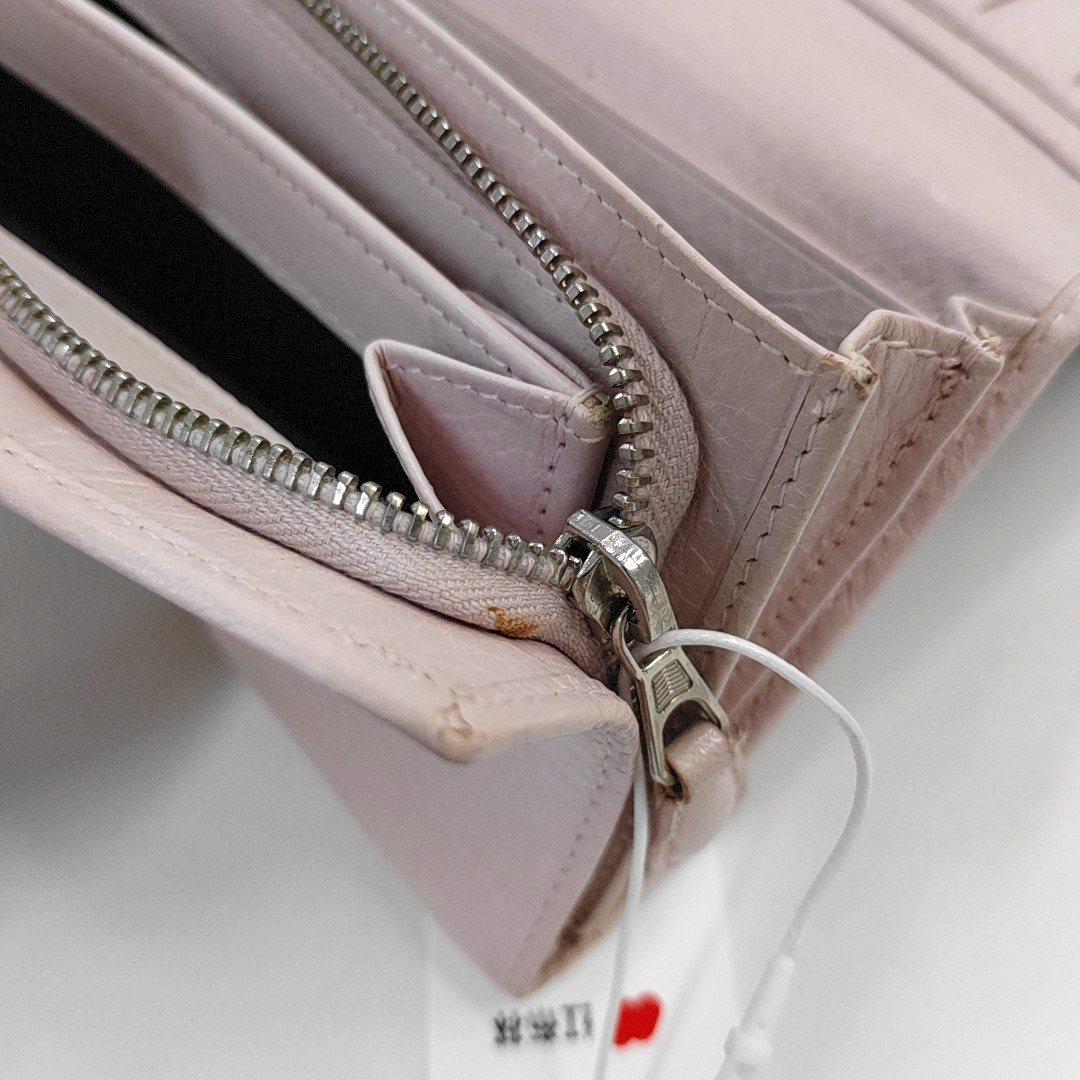 BALENCIAGA Classic City Light Pink Lamb Leather Stud Biker Wallet Silver Hardware-(SKU)-954228884