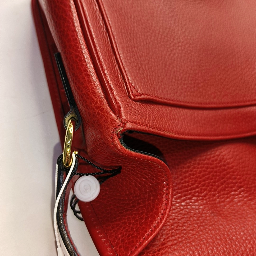 CELINE Red Leather Crossbody Bag Golden hardware-(SKU)-959494313