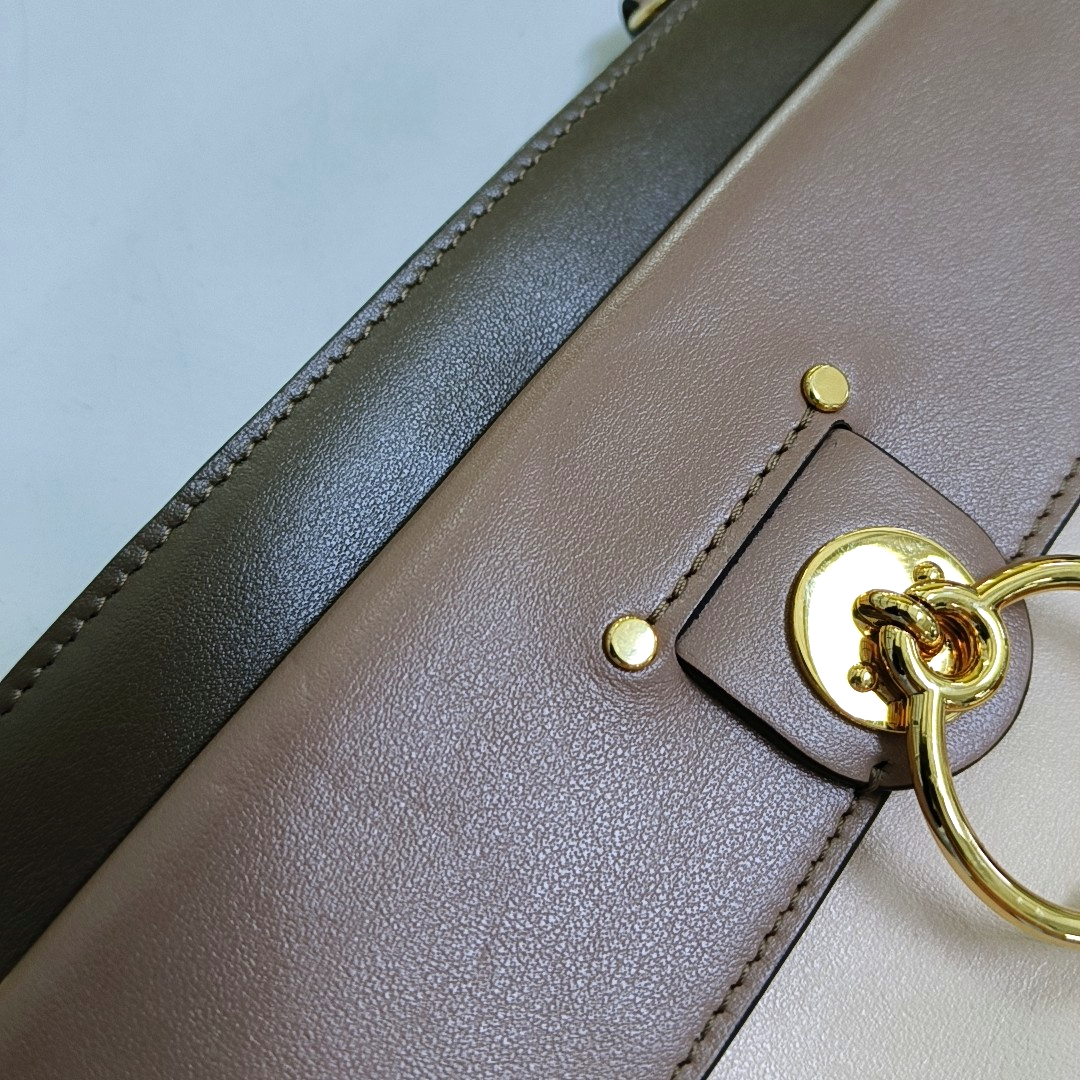 Chloé Tess Small size Red Leather Crossbody Bag Golden hardware Removable shoulder strap-(SKU)-956514791