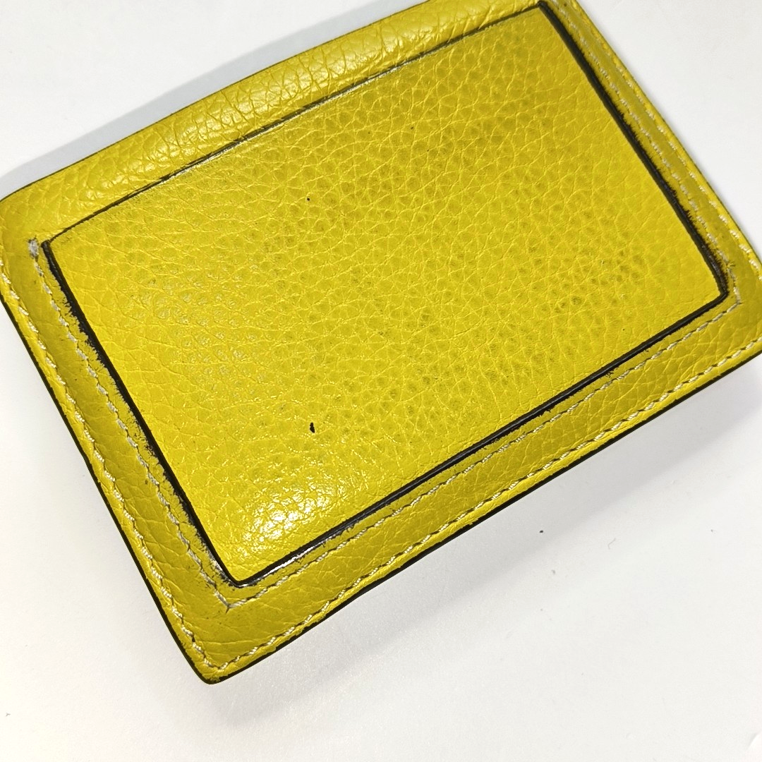 CELINE Yellow Cowhide Card Case-(SKU)-952996653