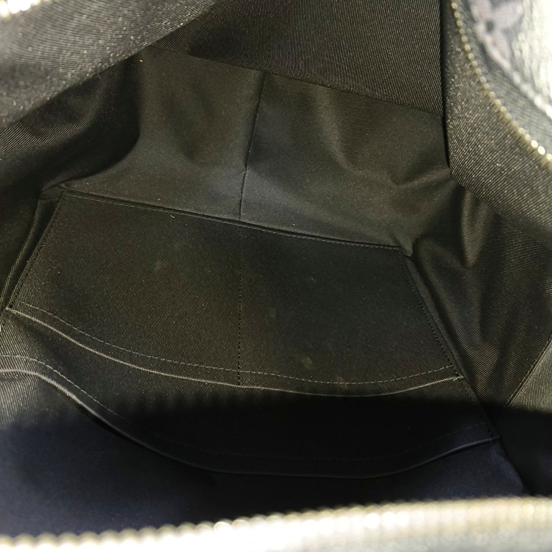 LOUIS VUITTON DISCOVERY Small Black Coated Canvas Monogram Black Samurai Backpack Tote Bag with Silver Hardware-(SKU)-967721864