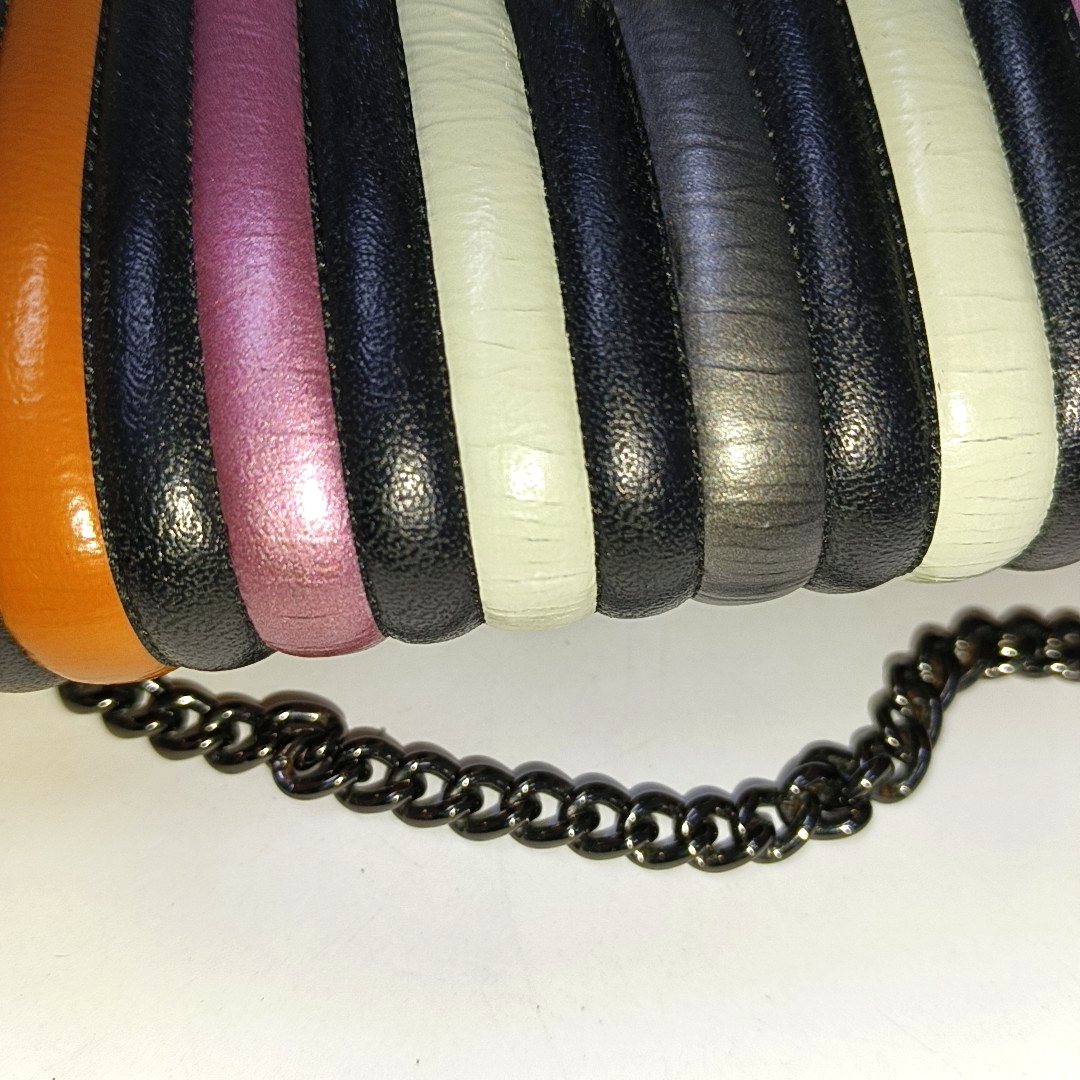 COACH PARKER 18 Color Blocked Leather Quilted Crossbody Shoulder Bag Black hardware-(SKU)-935973346