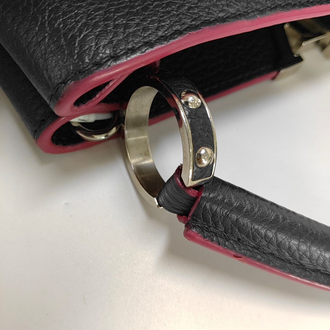 LOUIS VUITTON CAPUCINES BB Dark Blue Calfskin Shoulder Bag Tote Crossbody Bag with Detachable Strap-(SKU)-954441893