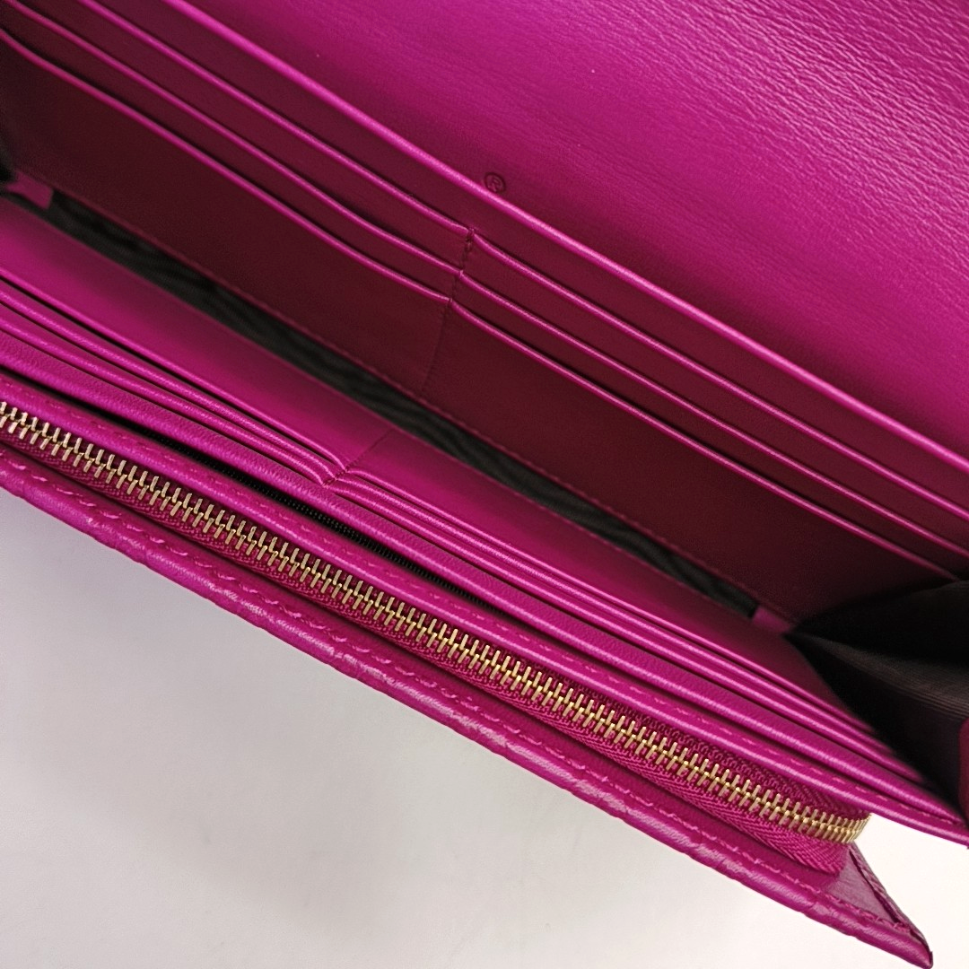GUCCI Microguccissima Fuchsia Cowhide Monogram Wallet Golden hardware-(SKU)-957189181
