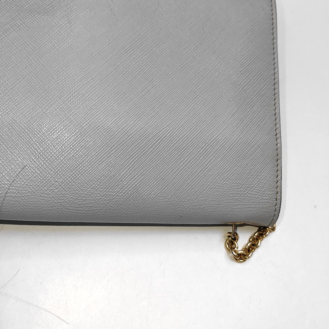 FERRAGAMO Ginny Grey Leather Crossbody Single Shoulder Bag Golden hardware-(SKU)-944502659