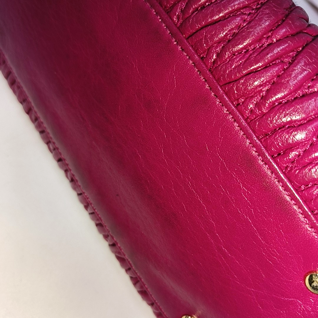 COACH MADISON Fuchsia Leather Single Shoulder Handbag Crossbody Golden hardware-(SKU)-941851369