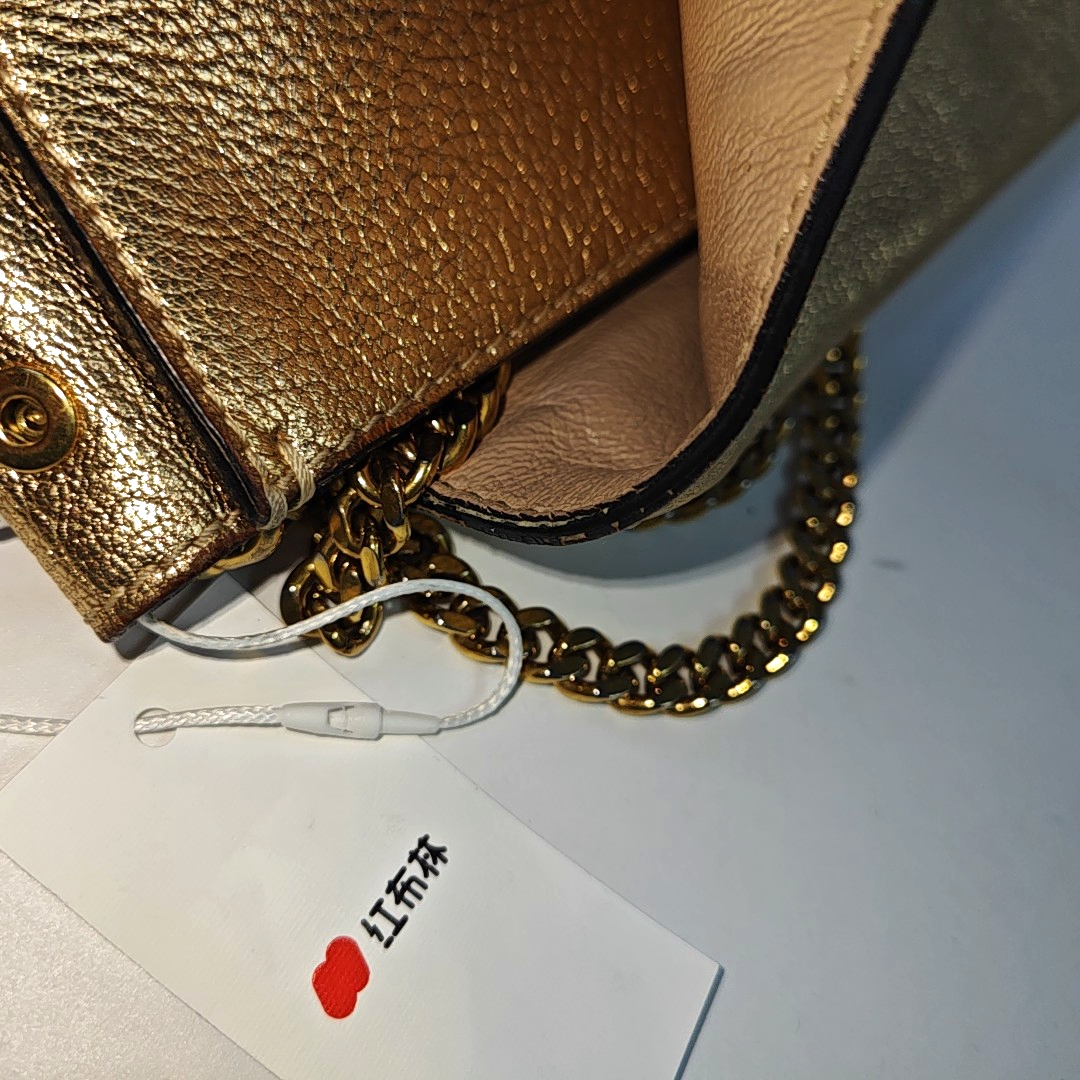 Chloé Elle Golden Leather Shoulder Bag, Crossbody Bag Golden hardware Removable shoulder strap-(SKU)-936942070