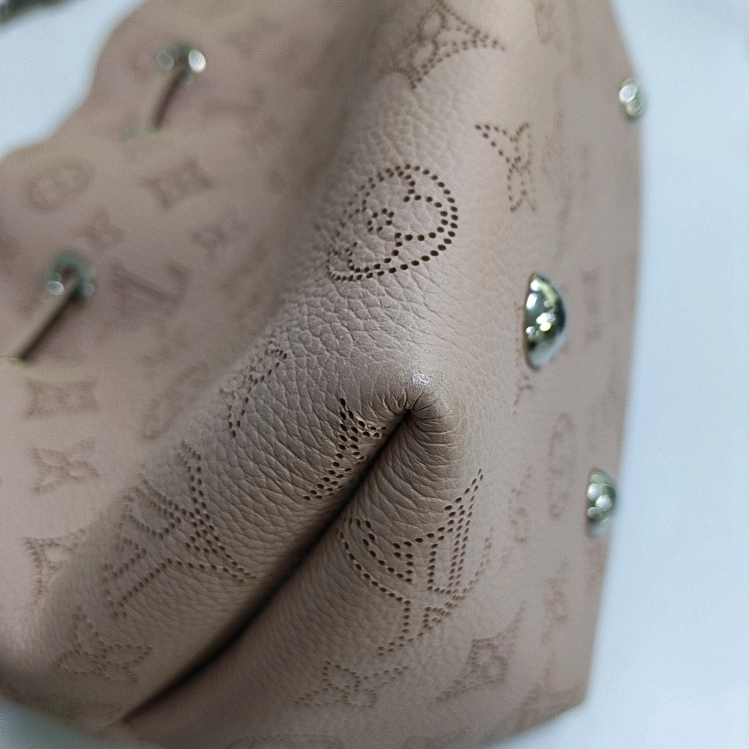 LOUIS VUITTON BELLA pink leather Monogram woven shoulder bag with 2 detachable straps, silver hardware-(SKU)-968037348