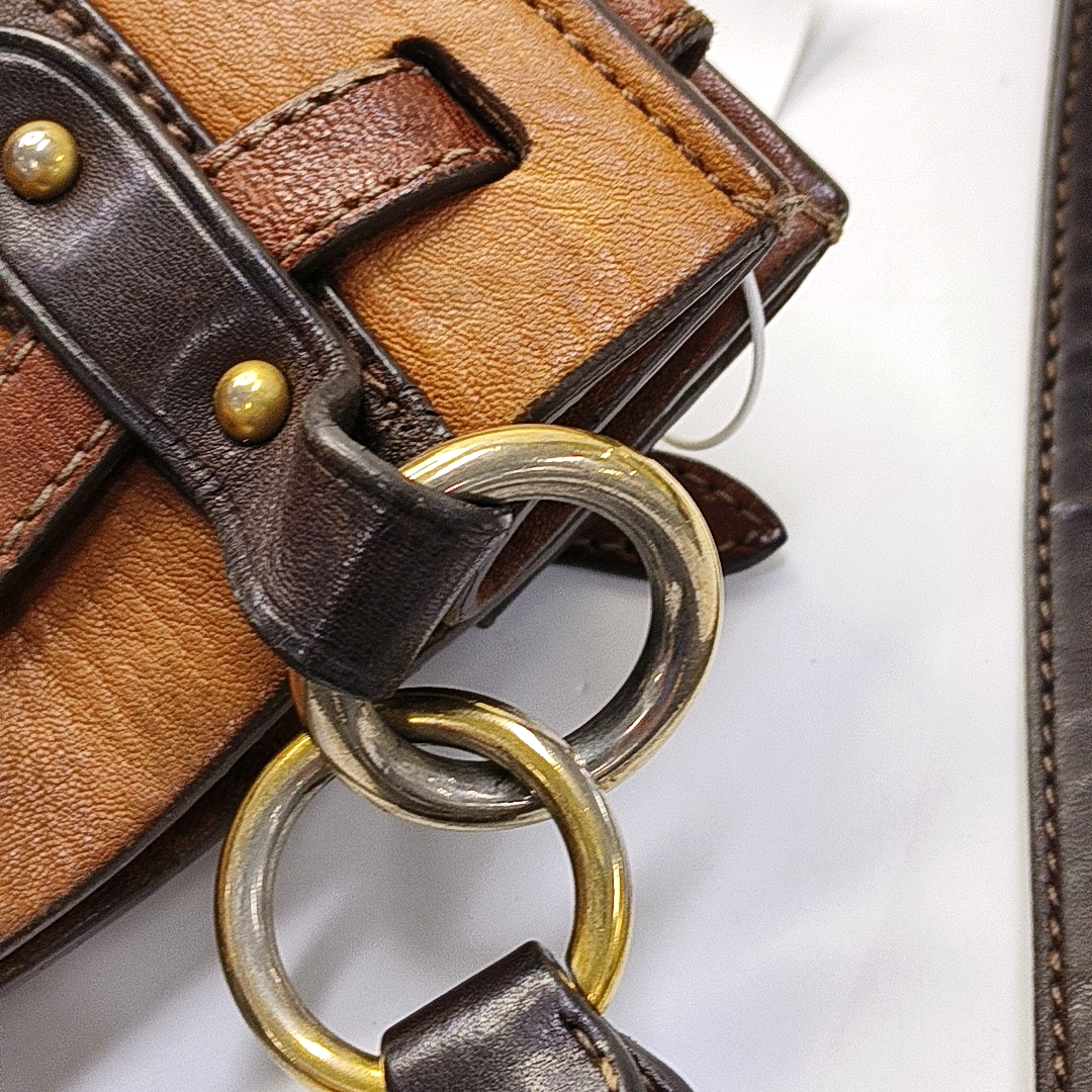 Miu Miu Tote bag Brown cowhide studded single shoulder bag handbag Golden hardware Pouch detachable shoulder strap-(SKU)-958962712