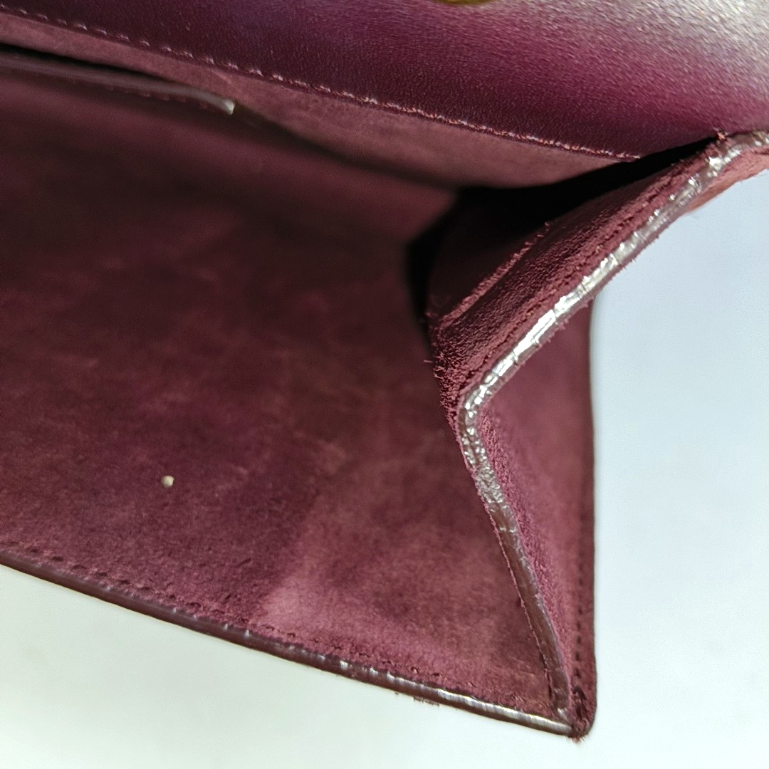 YSL VINTAGE BETTY Burgundy suede leather single shoulder bag crossbody bag Golden hardware-(SKU)-14285934