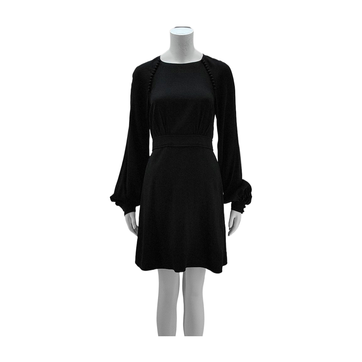 Chloé Scode Autumn Winter Black Acetate Women's Long Sleeve Mid-Length Dress-(SKU)-935533962