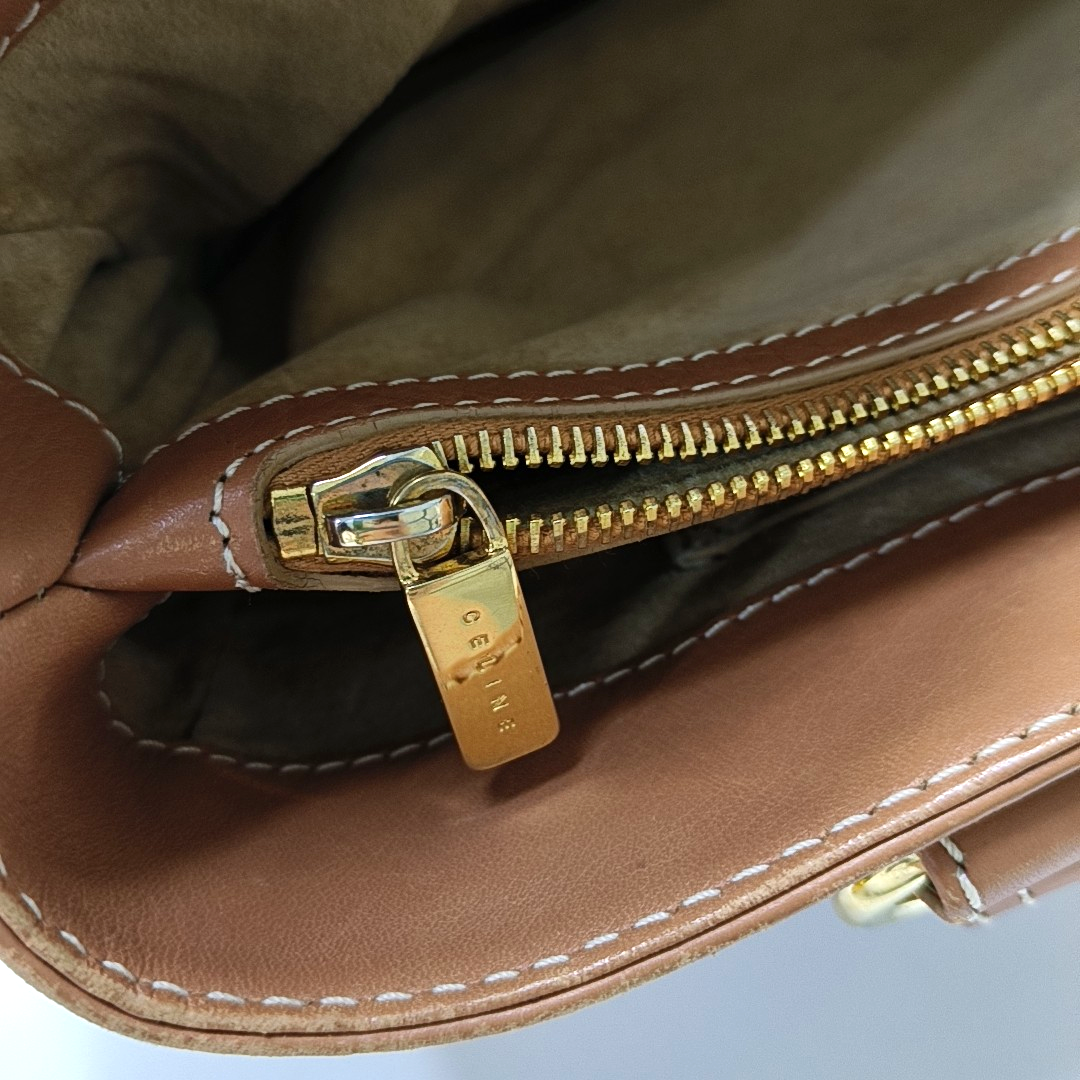 CELINE BOOGIE Medium size Brown Cowhide Handbag Golden hardware-(SKU)-947525770