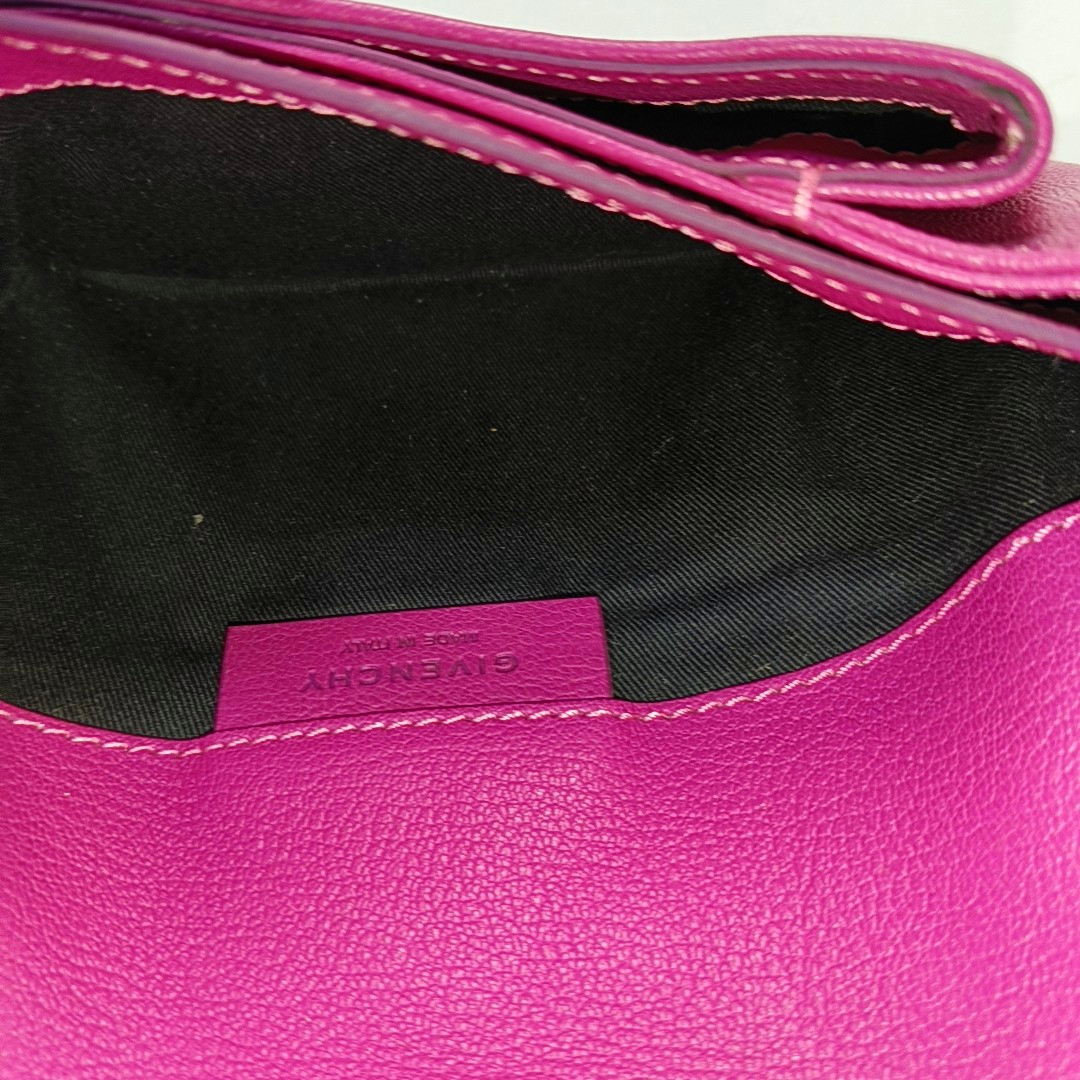 GIVENCHY Fuchsia Leather Clutch Golden hardware-(SKU)-942770885