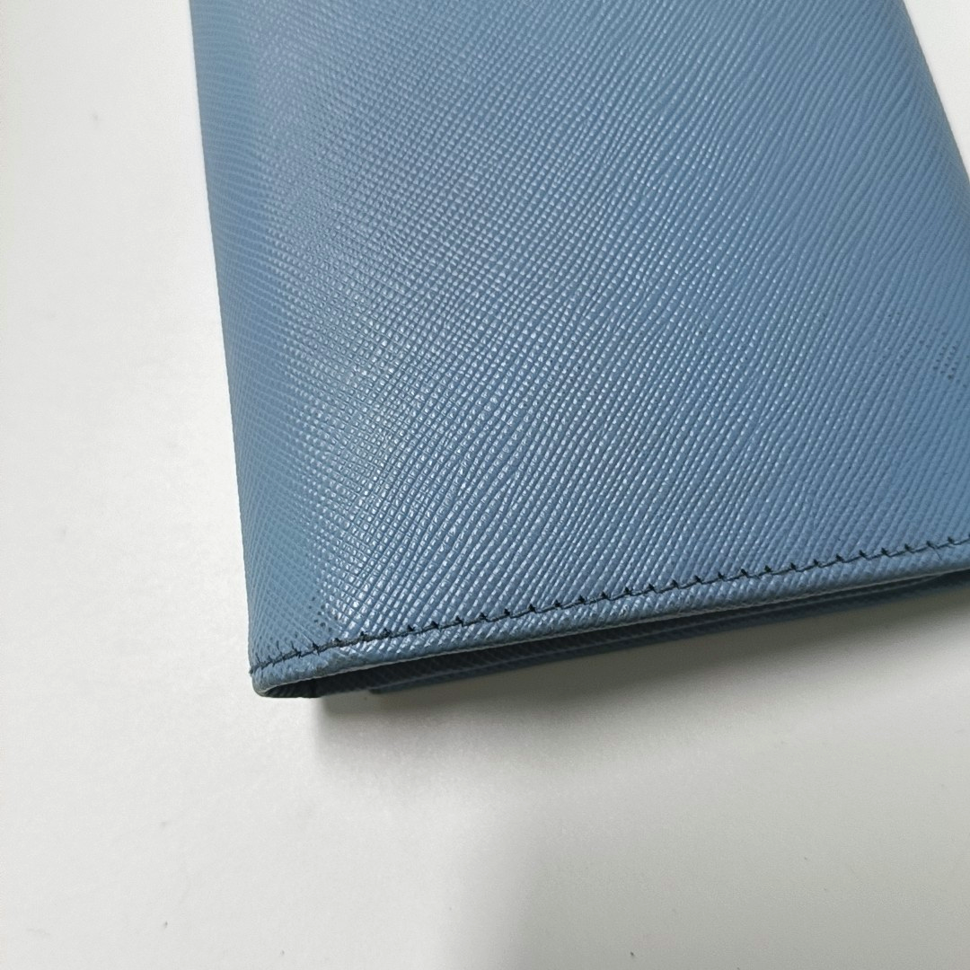 PRADA Small size Blue Leather Wallet-(SKU)-946563972