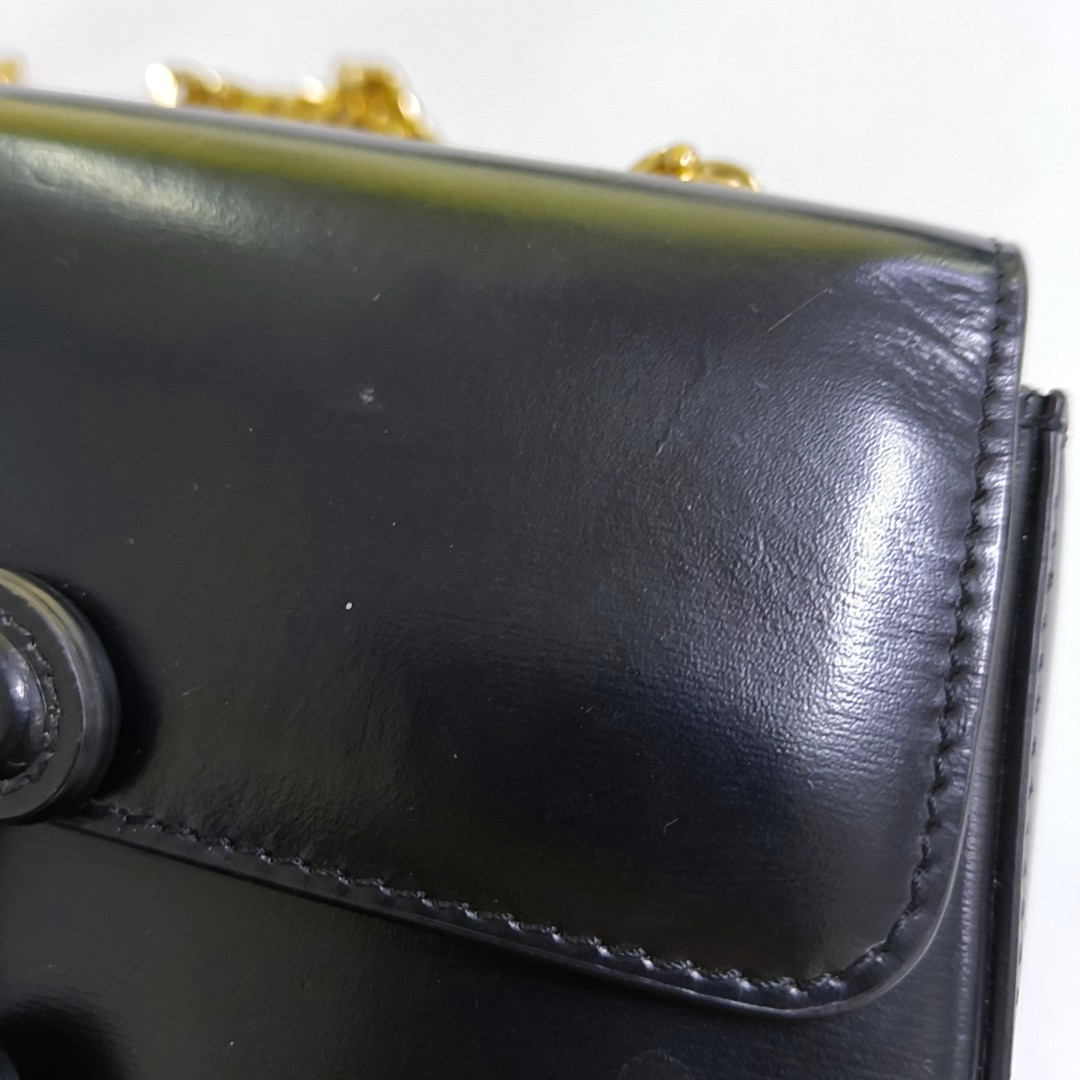 CELINE TRIOMPHE Black Calfskin Triumph Shoulder Bag Crossbody Bag Golden Black Hardware-(SKU)-958645648