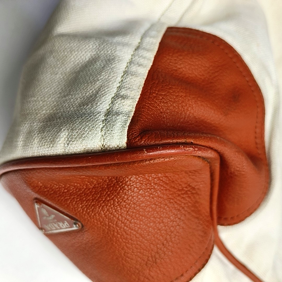 PRADA Tote bag White Canvas Single Shoulder Bag Silver Hardware-(SKU)-959232457