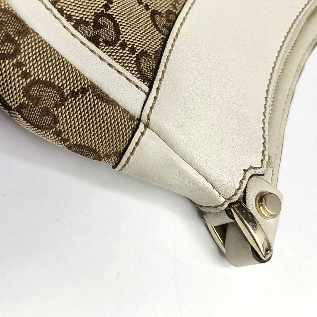 GUCCI D-Ring Large size Brown Canvas Monogram Handbag Single Shoulder Bag Golden hardware-(SKU)-953121476