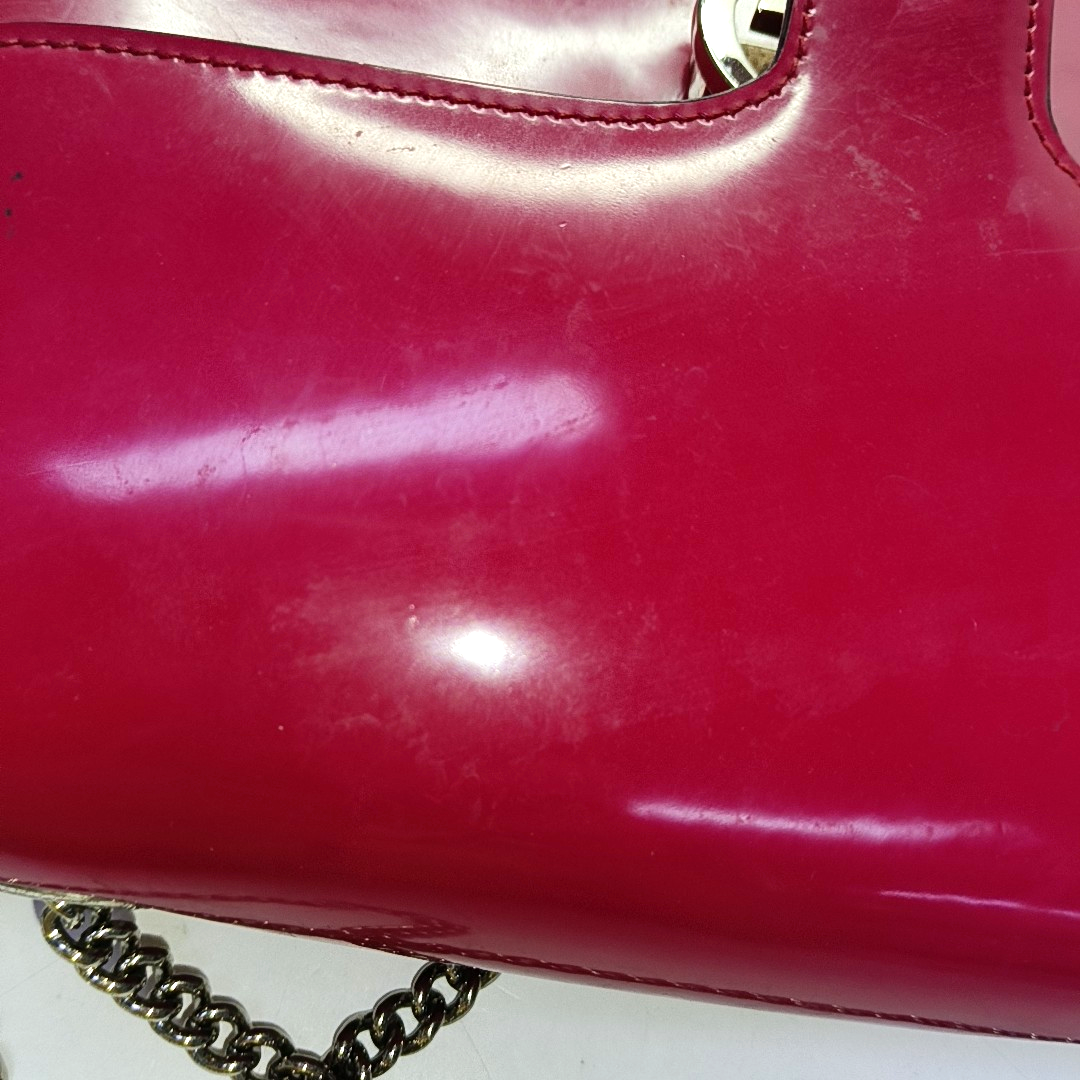 GUCCI Interlocking G Large size Fuchsia Leather Shoulder Tote Crossbody Bag Silver Hardware-(SKU)-953004708