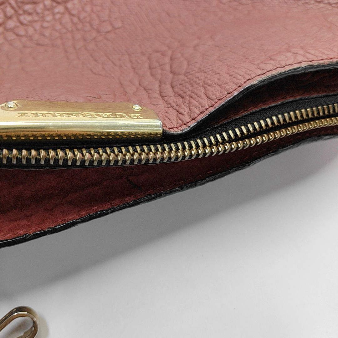 BURBERRY Pink Cowhide Embossed Crossbody Single Shoulder Bag Golden hardware Removable shoulder strap-(SKU)-939917581