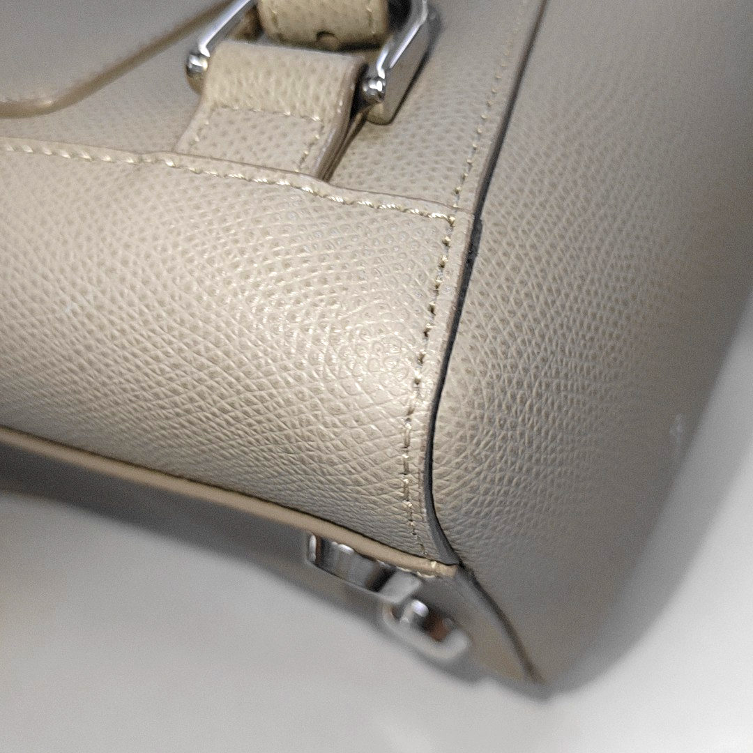 senreve Gray Cow Leather Embossed Single Shoulder Bag Backpack Silver Hardware Removable shoulder strap-(SKU)-14223070