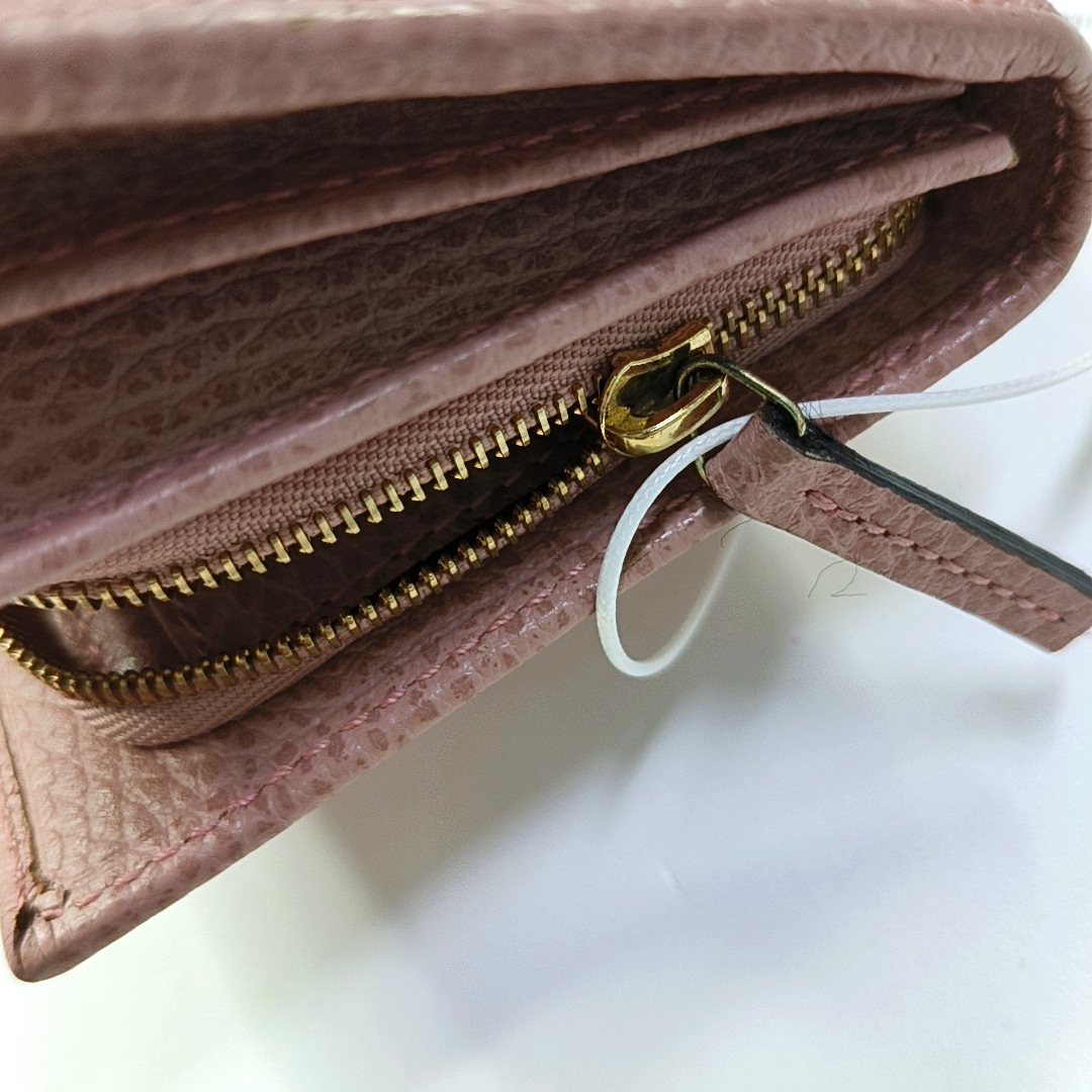 GUCCI Swing Pink Cowhide Wallet Golden hardware-(SKU)-958526123
