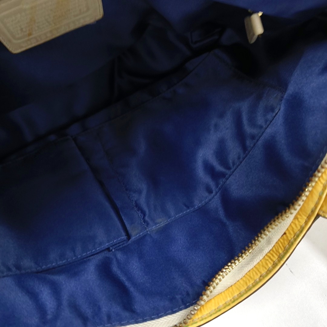 COACH Tote bag Yellow cowhide single shoulder bag Golden hardware-(SKU)-12975729