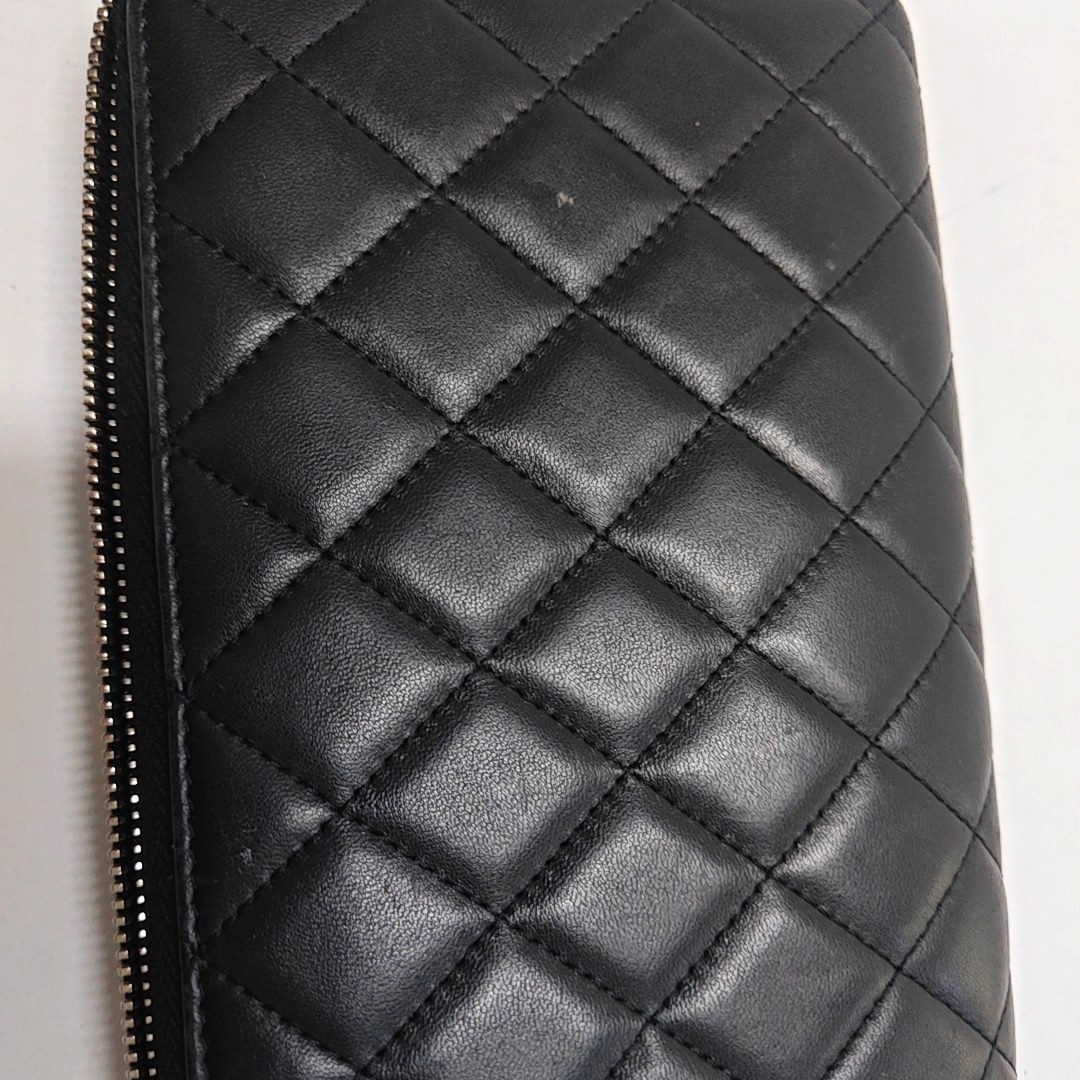 CHANEL Black sheepskin diamond quilted handbag Silver Hardware 15nan-(SKU)-949359055