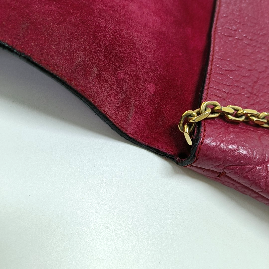 BURBERRY Mildenhall Fuchsia Leather Crossbody Shoulder Bag Handbag Golden hardware-(SKU)-956600104