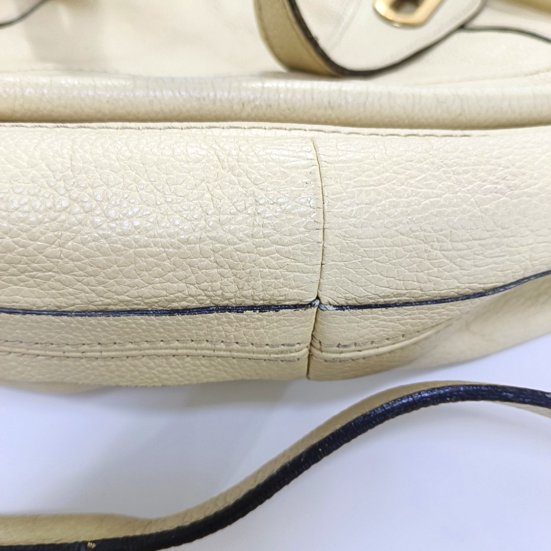 Chloé Paraty Medium size Beige Leather Single Shoulder Bag Golden hardware Removable shoulder strap-(SKU)-960652905