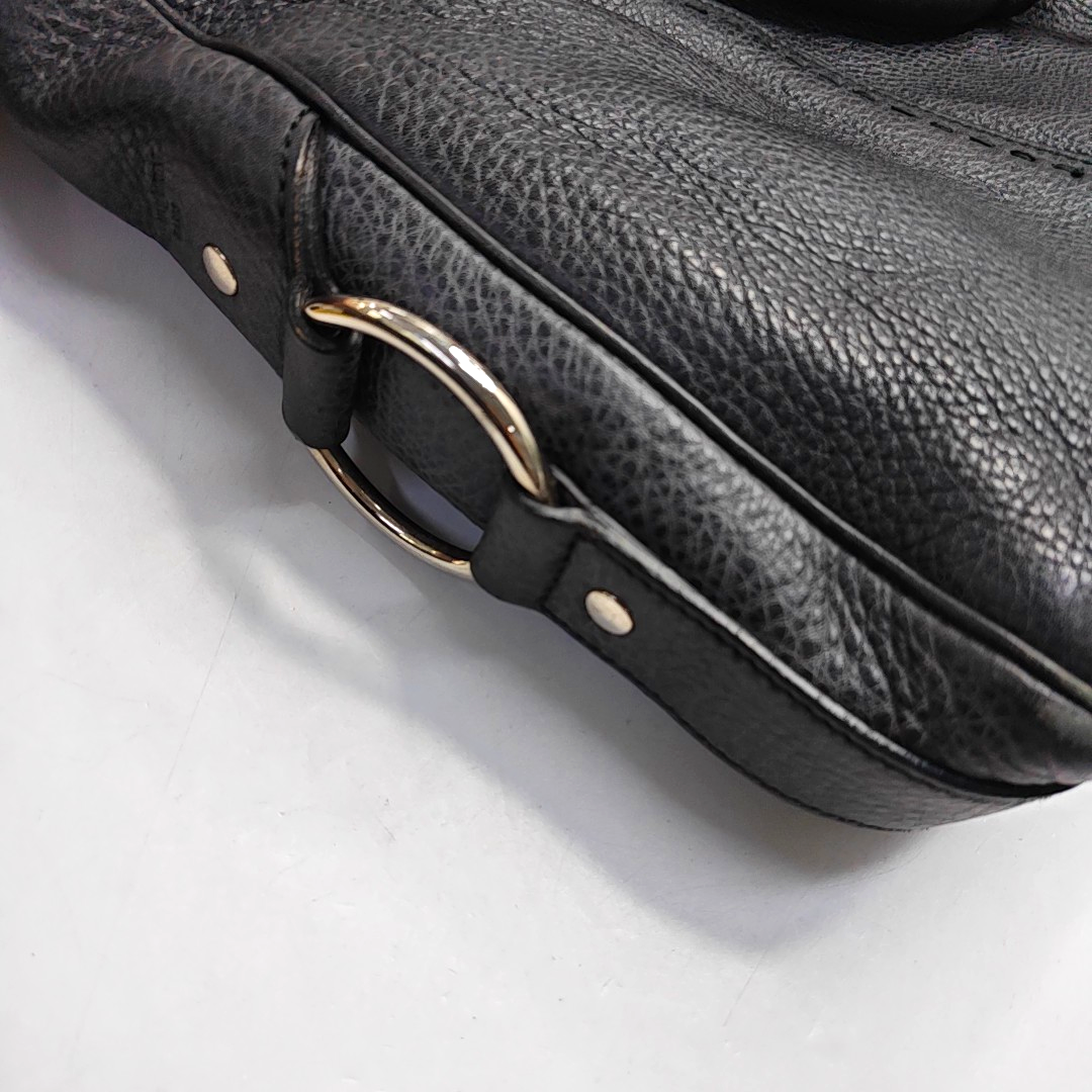 YSL MUSE Black Cowhide Quilted Rivets Tote Bag Silver Hardware-(SKU)-946633480