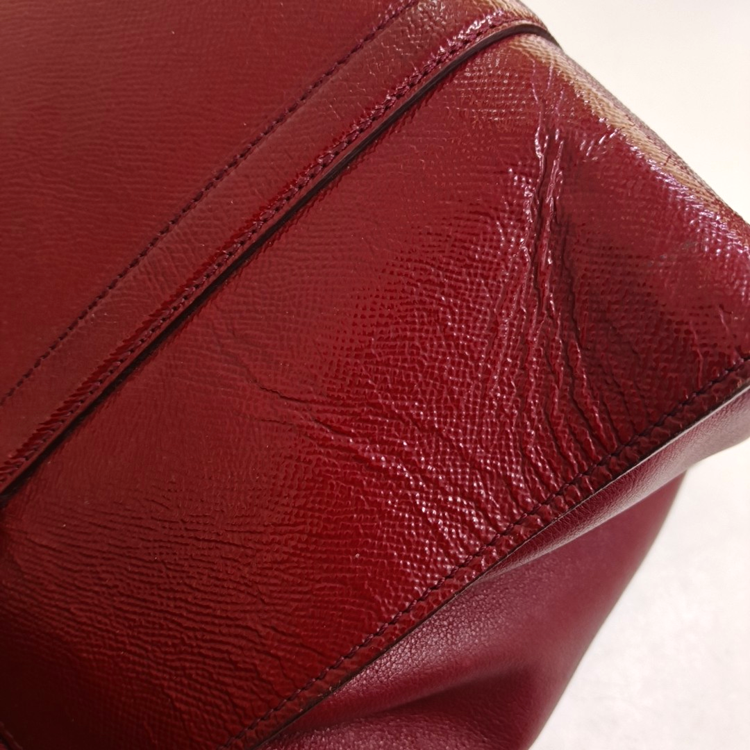 BURBERRY Dinton Red Cowhide Tote Bag Golden hardware-(SKU)-944819144