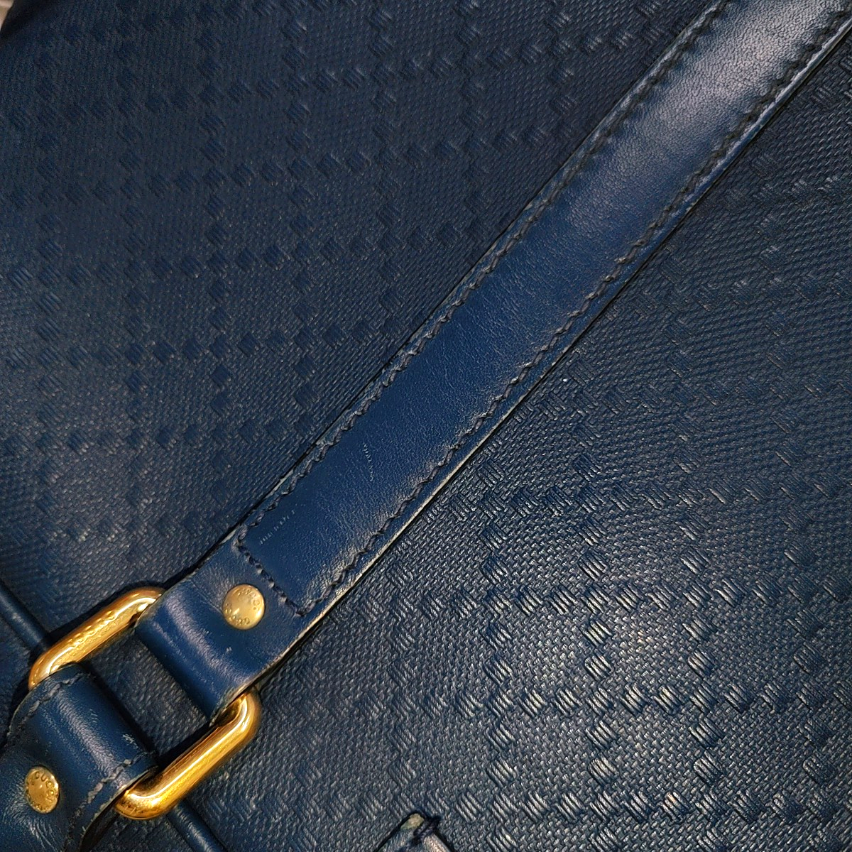 GUCCI Blue cowhide single shoulder bag Golden hardware Removable shoulder strap-(SKU)-941163649