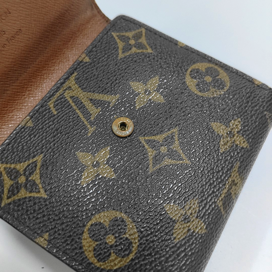 LOUIS VUITTON ELISE Brown coated canvas vintage wallet Golden hardware Vintage model-(SKU)-953704292