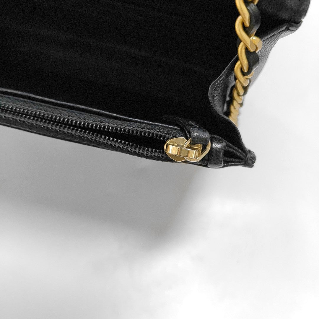 CHANEL CHANEL 19 WOC Black Lamb Skin Quilted Shoulder Bag Crossbody with Gold Hardware 28 Clasp-(SKU)-968974171