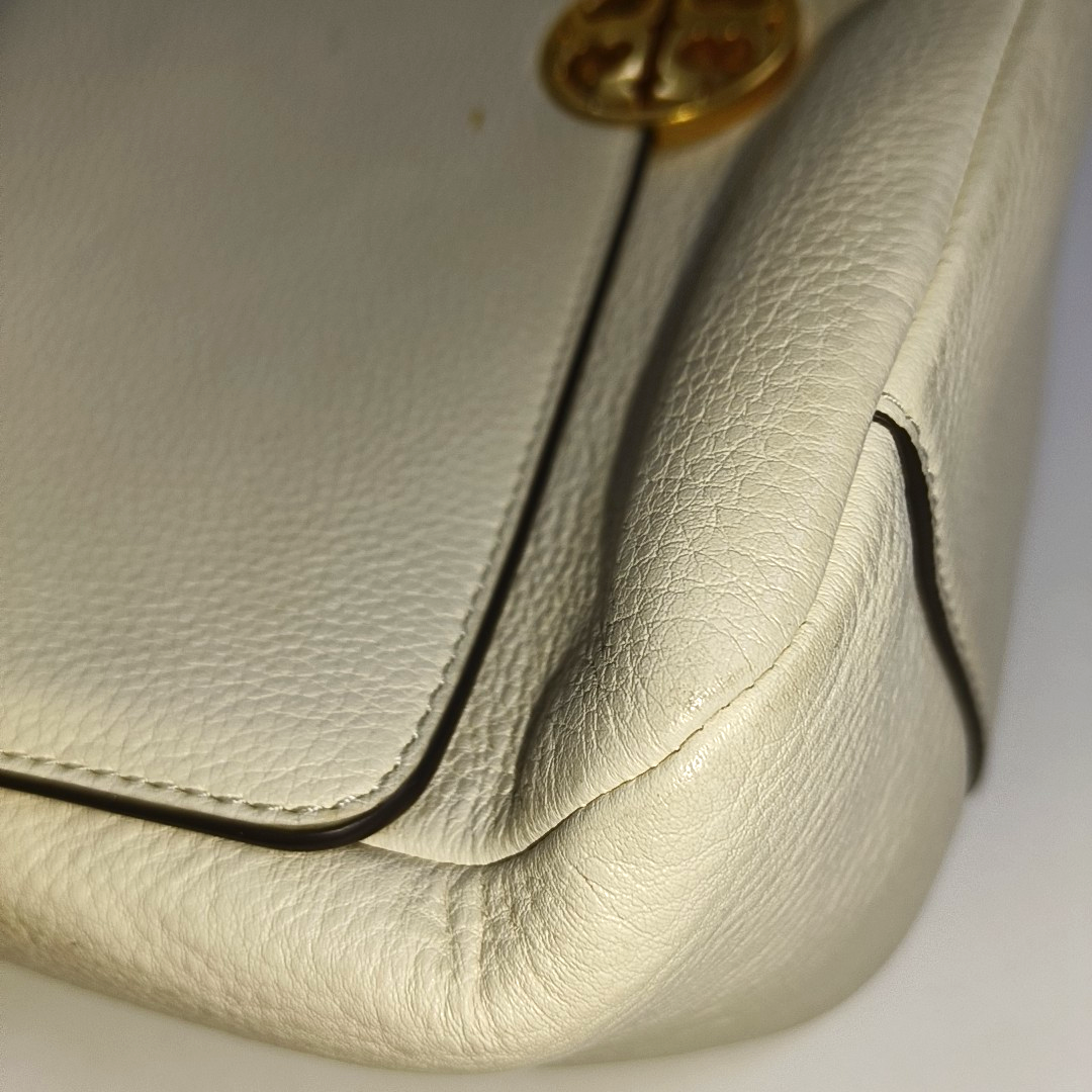 TORY BURCH Chelsea White Leather Crossbody Shoulder Bag Handbag Golden hardware-(SKU)-937687328
