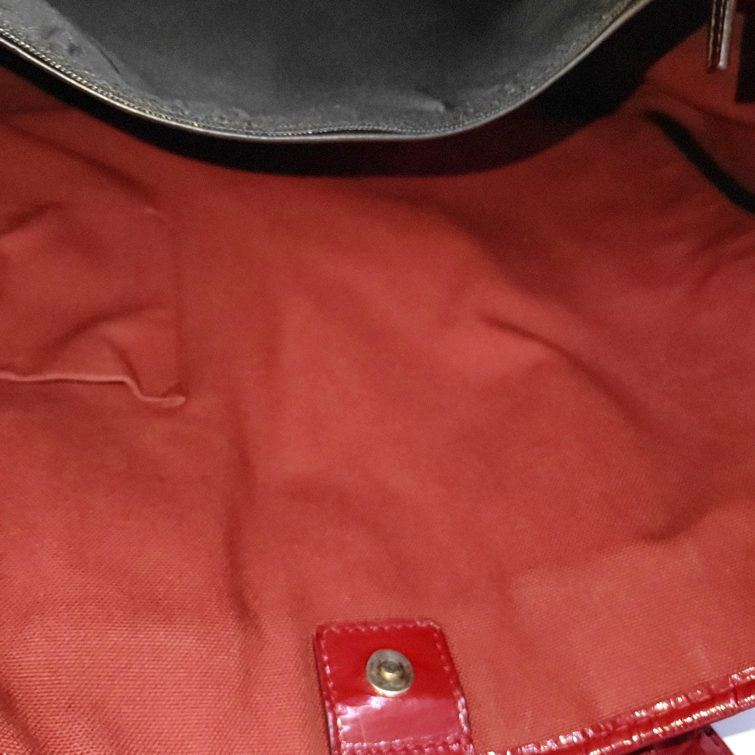 YSL Tote bag Red Patent Leather Embossed Handbag Golden hardware-(SKU)-937757054