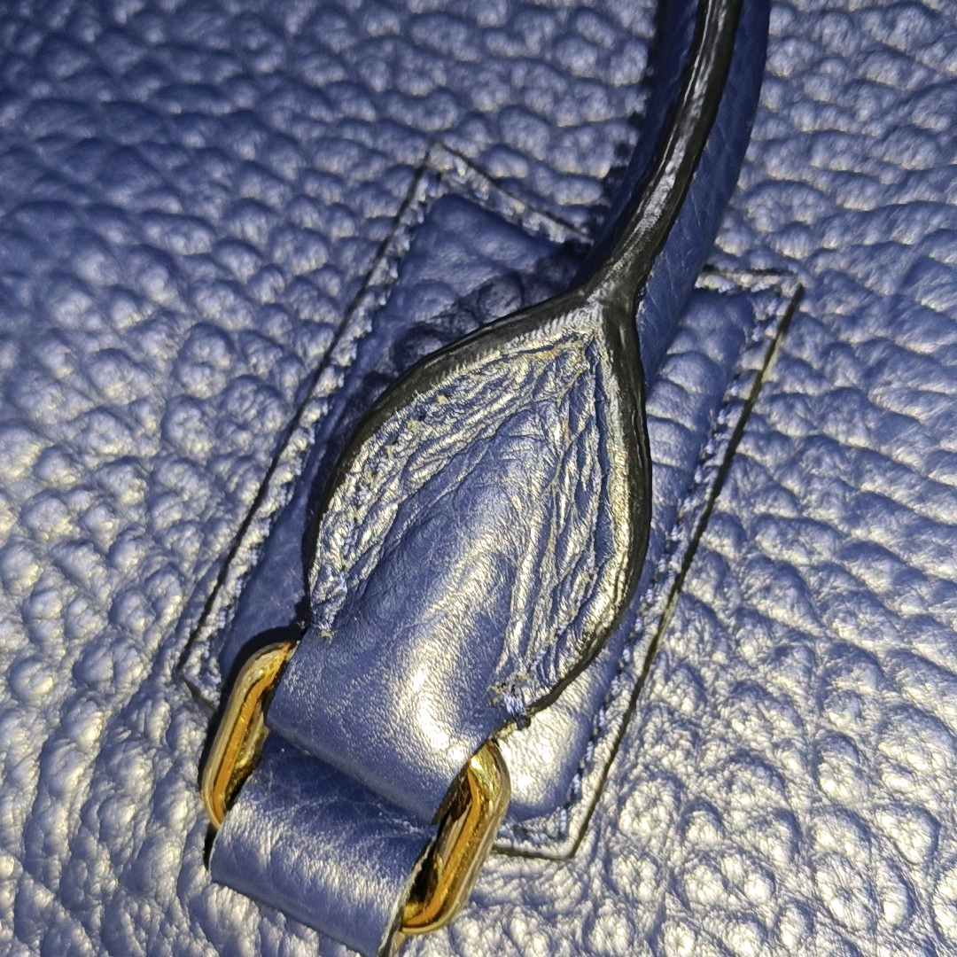 BURBERRY Gladstone Dark Blue Cowhide Single Shoulder Bag Handbag Golden hardware Removable shoulder strap-(SKU)-939605171