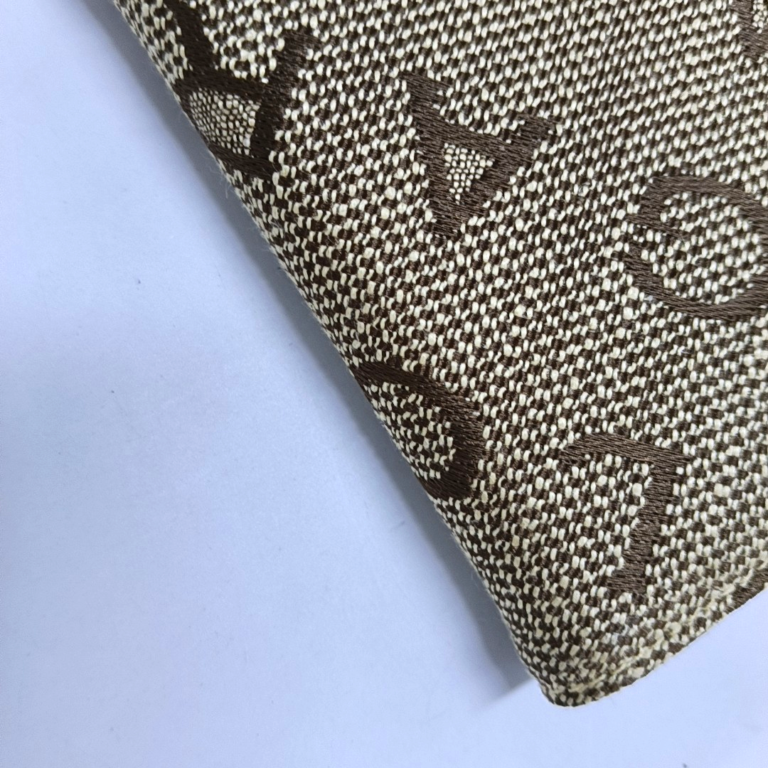 BVLGARI Khaki Fabric Money Clip Wallet Golden hardware-(SKU)-947976737